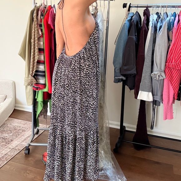 LPA Black & White Dotted Backless Maxi Dress - Picture 3 of 3